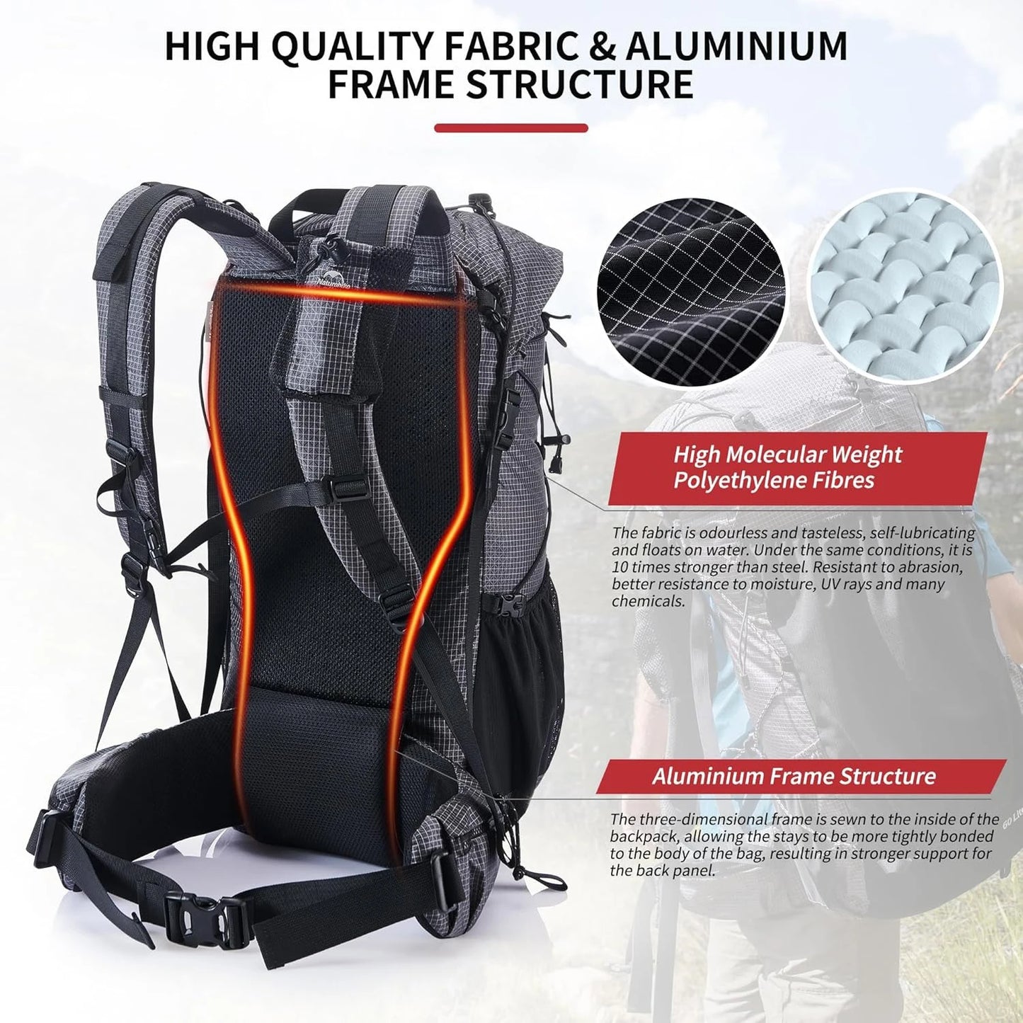 Naturehike High Capacity Mountain Backpack For Hiking And Travel