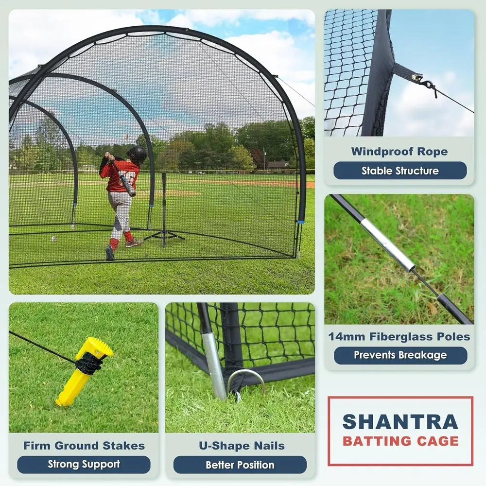 Premium Outdoor Baseball Batting Cage With Durable Rebound Net