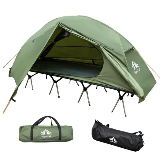 Night Cat Camping Cot Tent Waterproof Off-Ground Bed For One