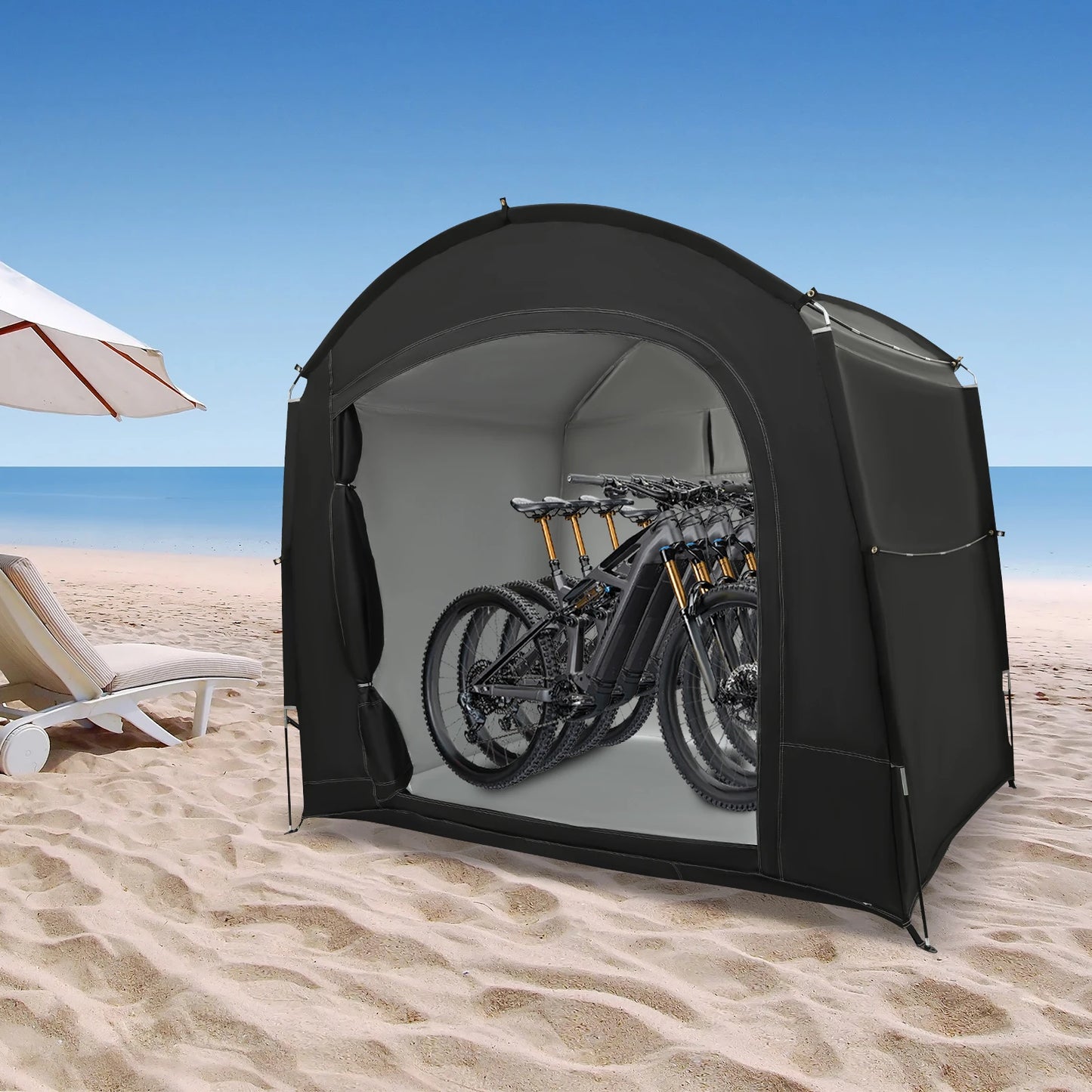 Portable Waterproof Bike Storage Shelter Tent For 3 To 4 Bikes