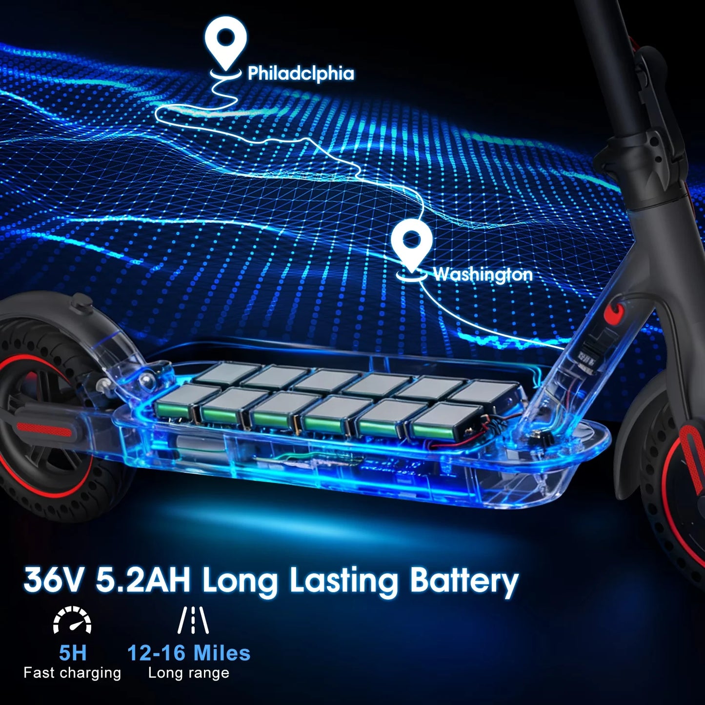 OBX 350W Foldable Electric Scooter For Adults With App Control