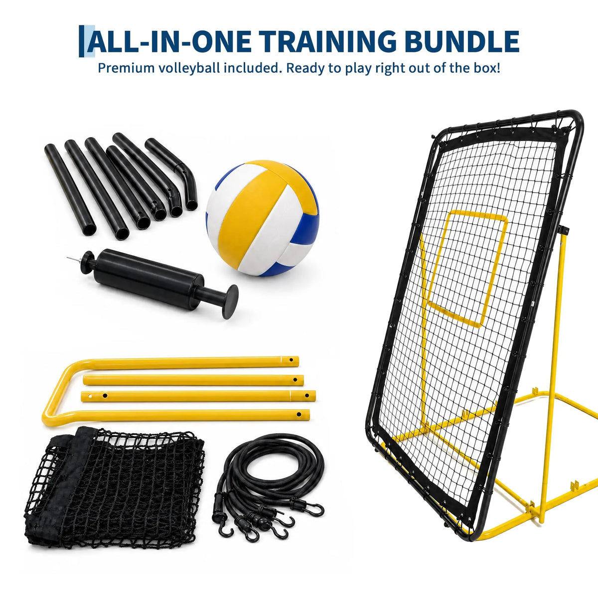 Adjustable Volleyball Rebounder Net for Passing, Hitting and Spiking Practice