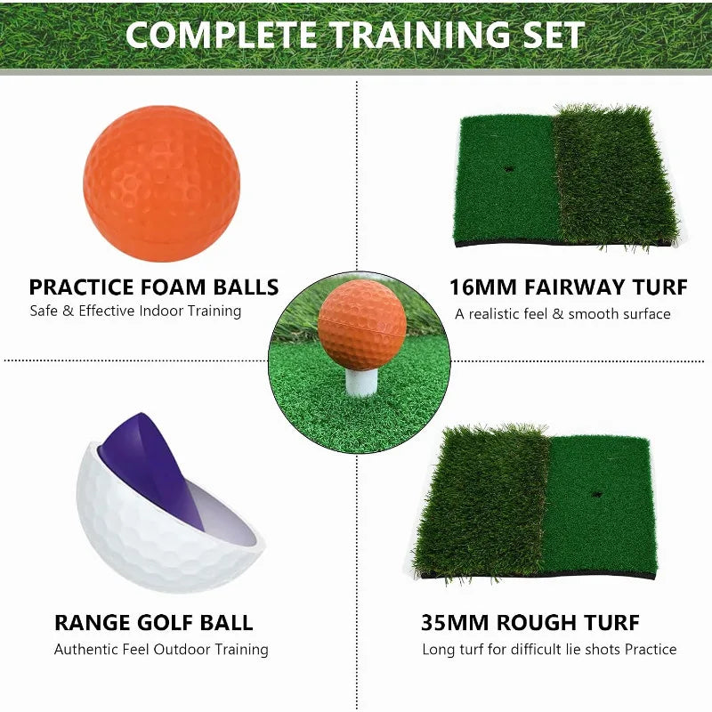 Golf Chipping Net Set With Mat And Balls For Practice
