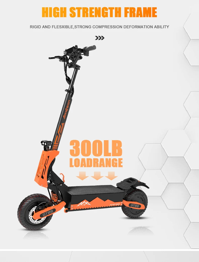 Arwibon GT08 Electric Scooter With Folding Frame And Powerful Motor