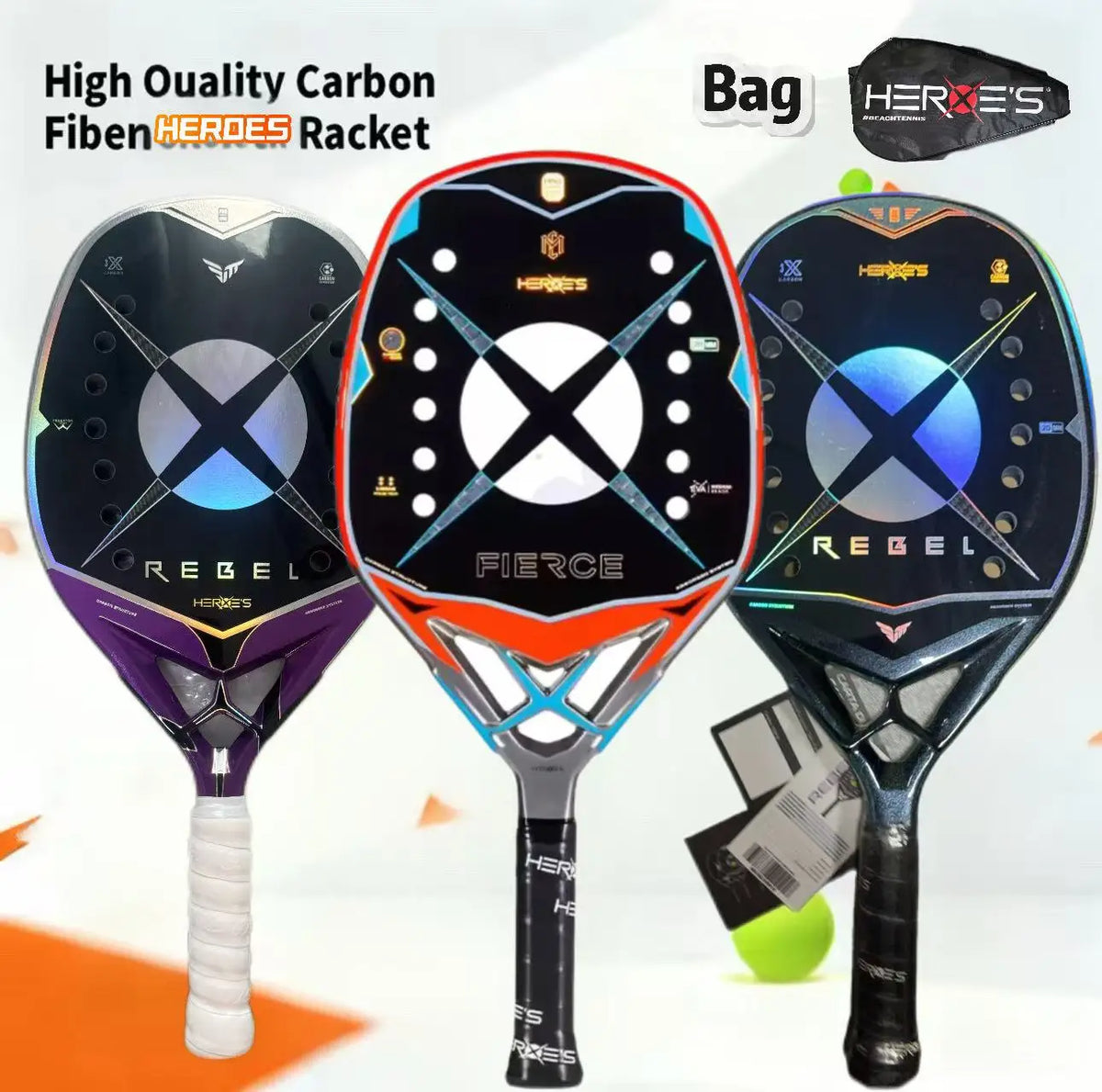 Carbon Fiber Beach Tennis Racket For Powerful Play