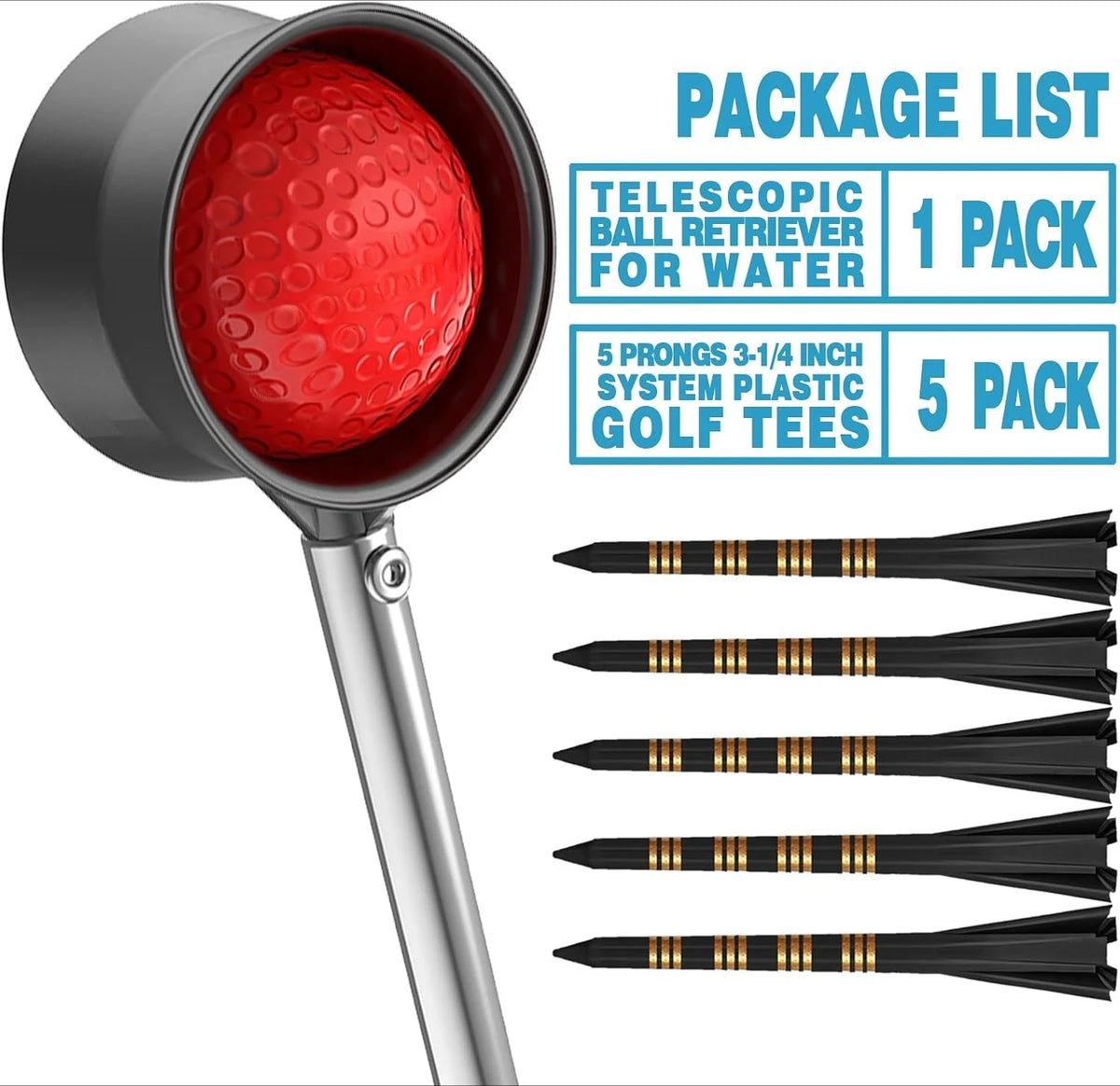 Telescopic Stainless Steel Golf Ball Retriever for Water Hazards