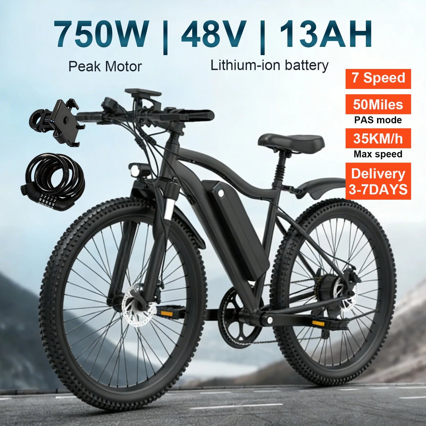 Toofly Mountain Electric Bicycle With Removable Battery