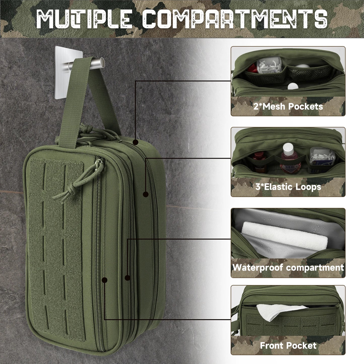 ReFire Gear Tactical Toiletry Bag Unisex Dopp Kit Molle