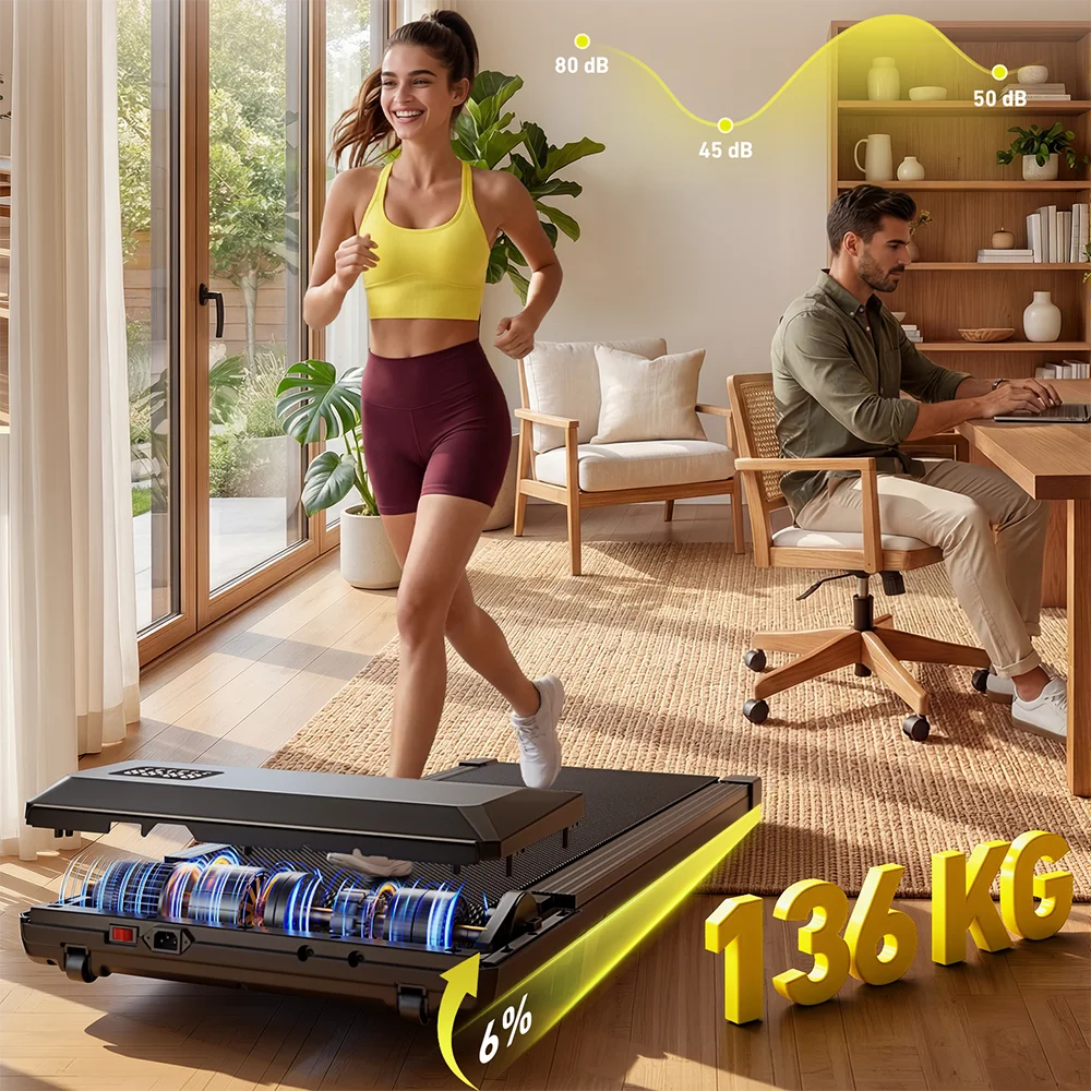Superun Portable Under Desk Walking Pad Treadmill With LCD Display
