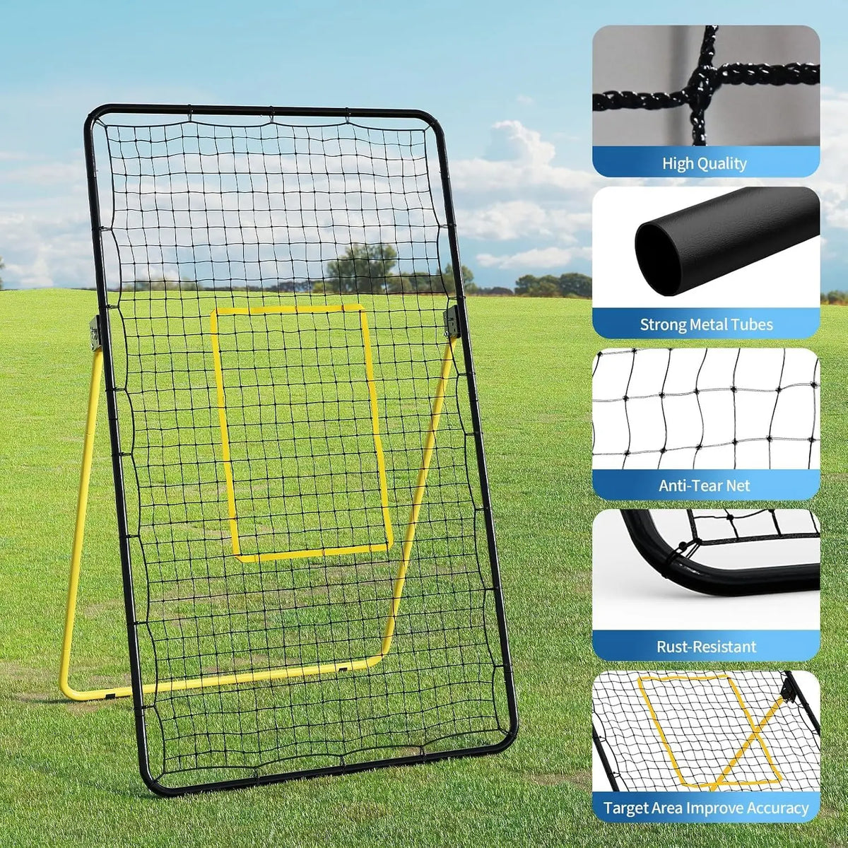 Tacleekii Volleyball Rebounder Net Adjustable Bounce Back Trainer