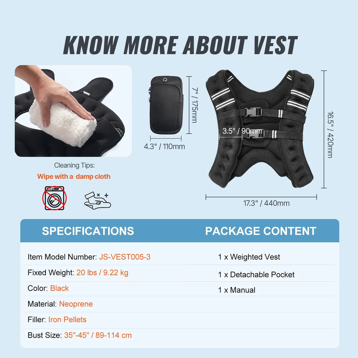 Adjustable Weighted Workout Vest With Reflective Stripes For Training