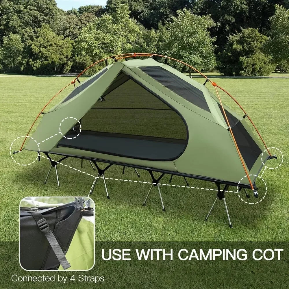 Night Cat Camping Cot Tent Waterproof Off-Ground Bed For One