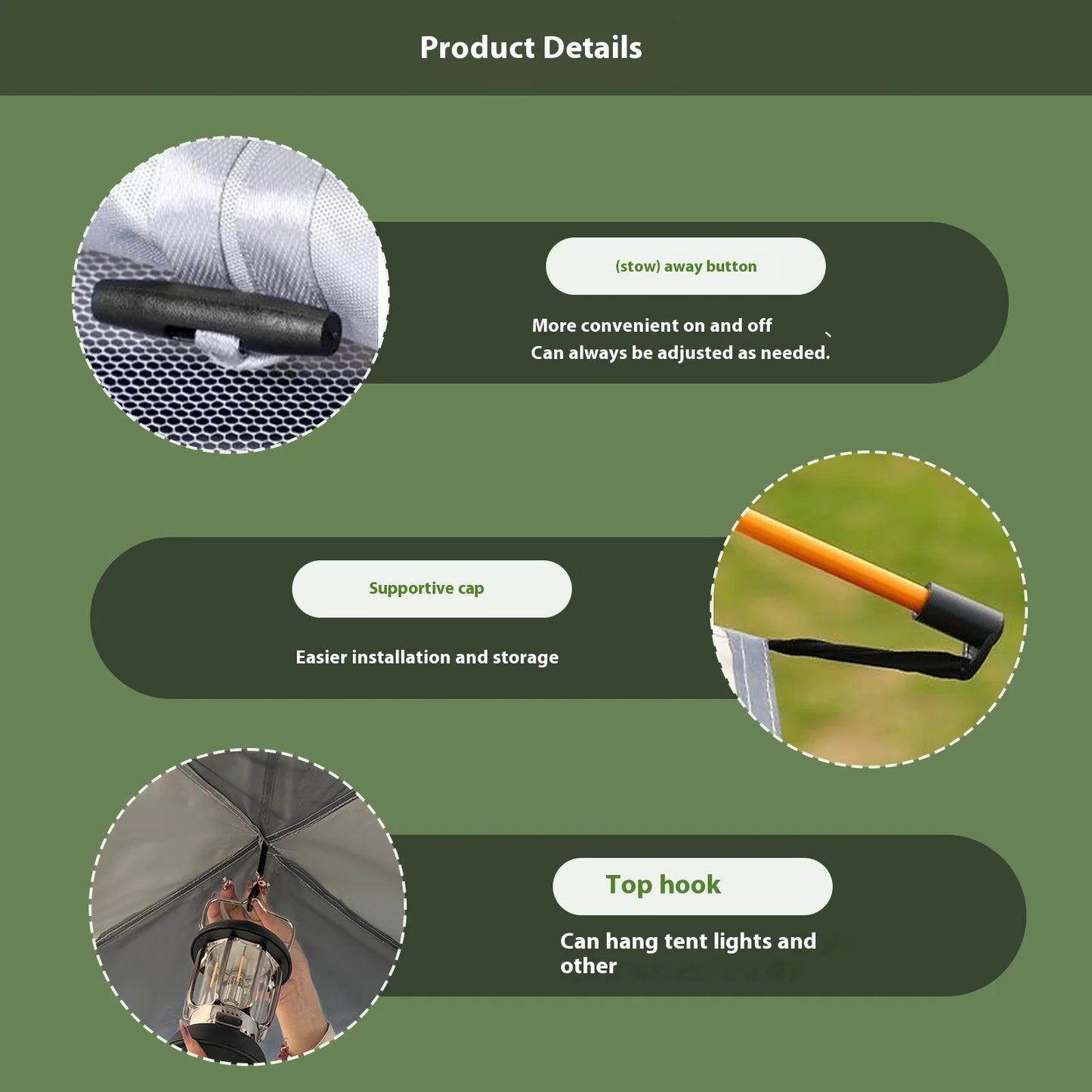 Pakicetus Auto Tent Sunshade Quick Setup For 3-4 People