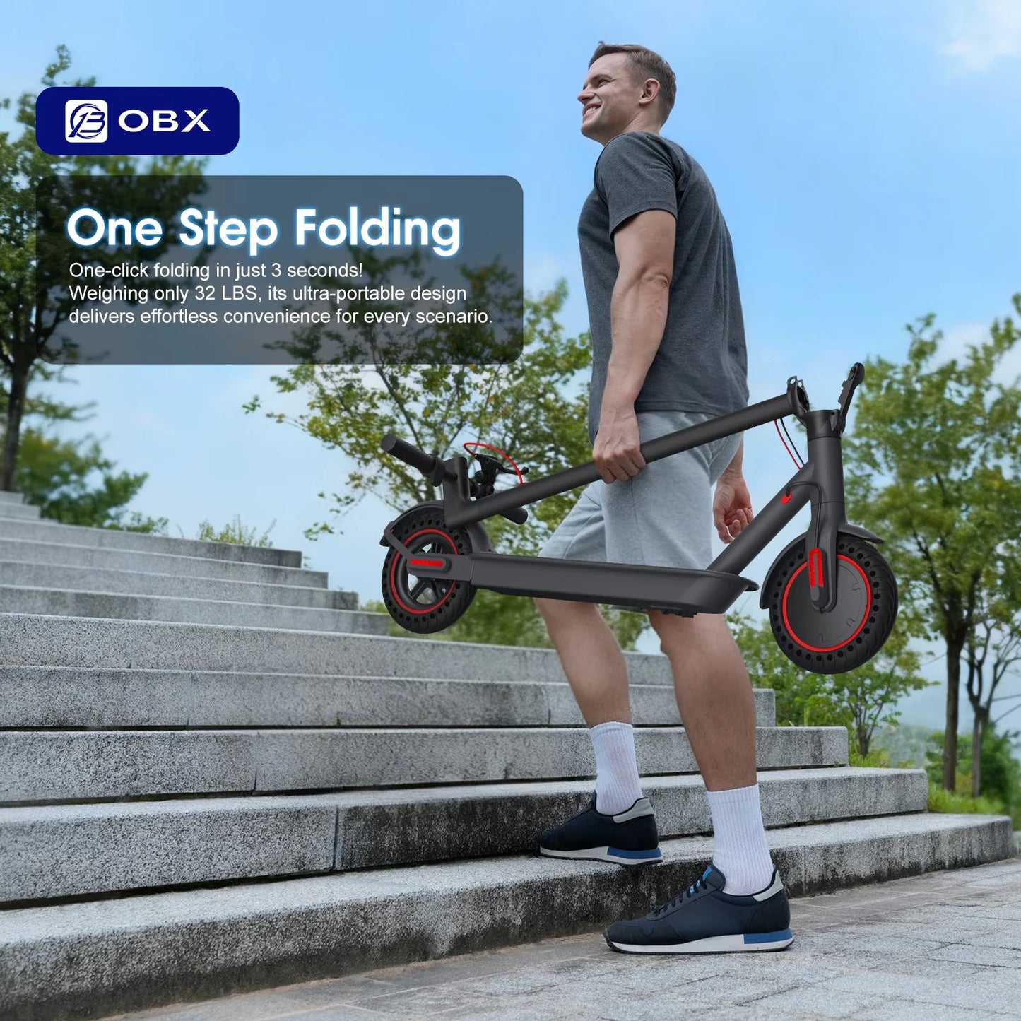OBX Foldable Electric Scooter With 350W Motor And App Control