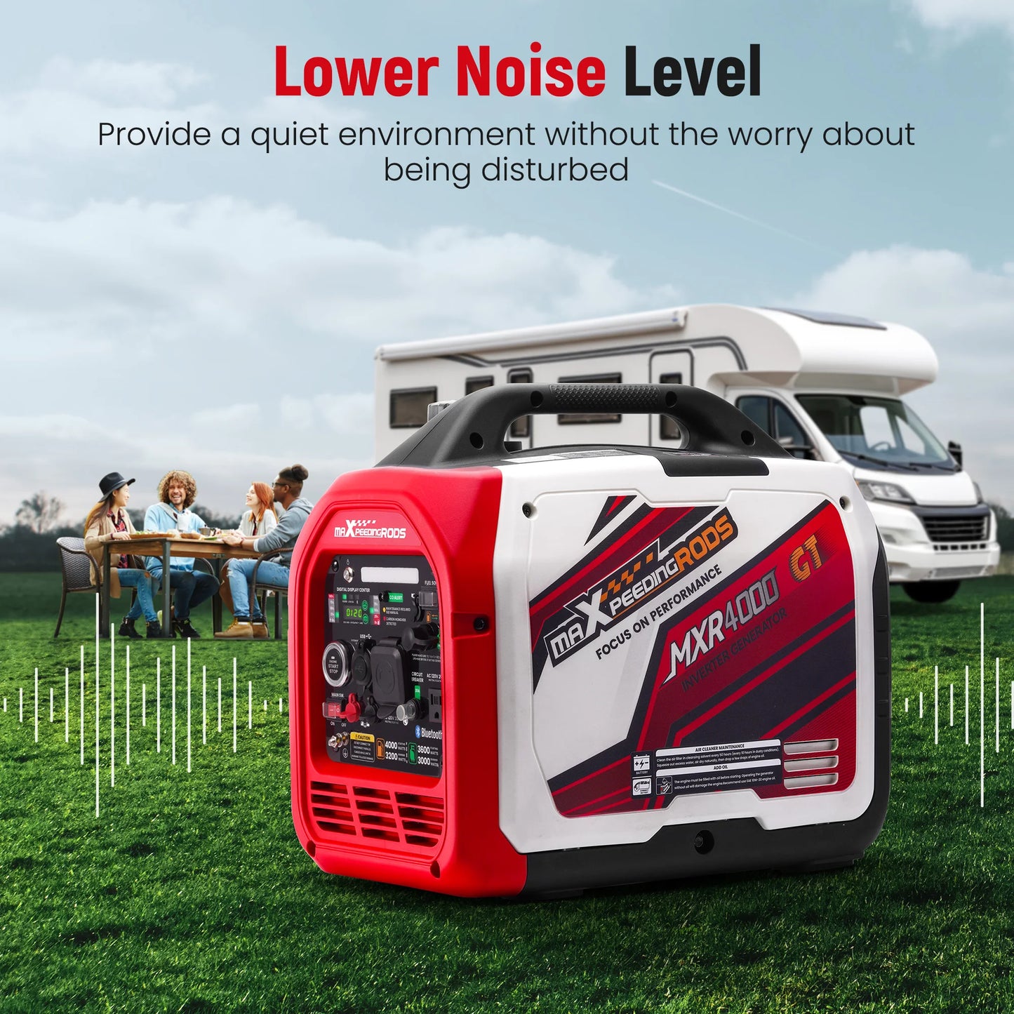 Maxpeedingrods 4KW Dual Fuel Inverter Generator LPG Gas Bluetooth