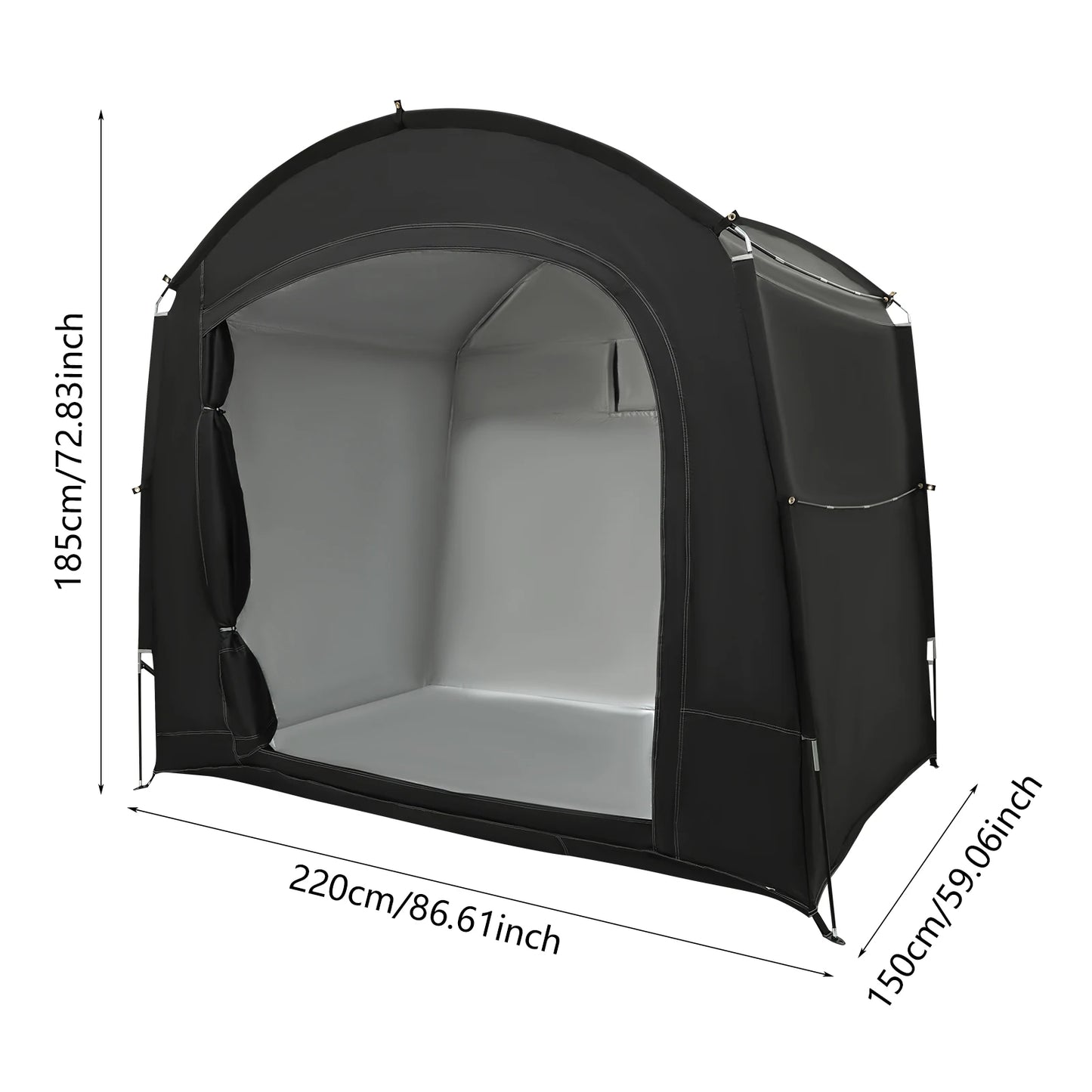 Portable Waterproof Bike Storage Shelter Tent For 3 To 4 Bikes