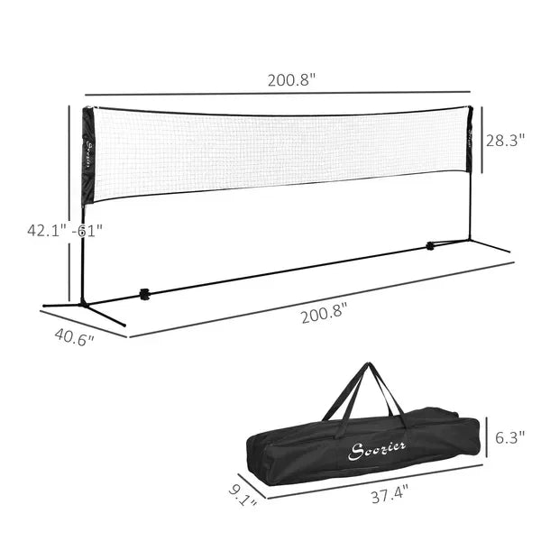 Adjustable Outdoor Badminton Volleyball And Pickleball Net Game Set