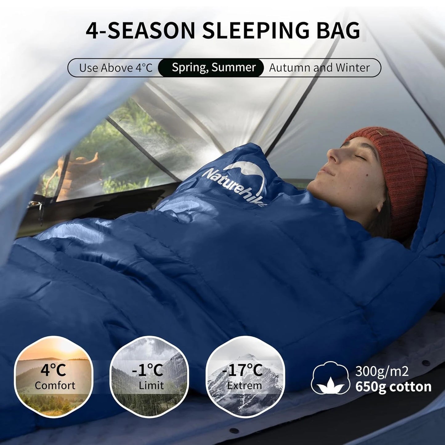 Naturehike Mummy Sleeping Bag MJ300 MJ600 Ultra Winter Warm