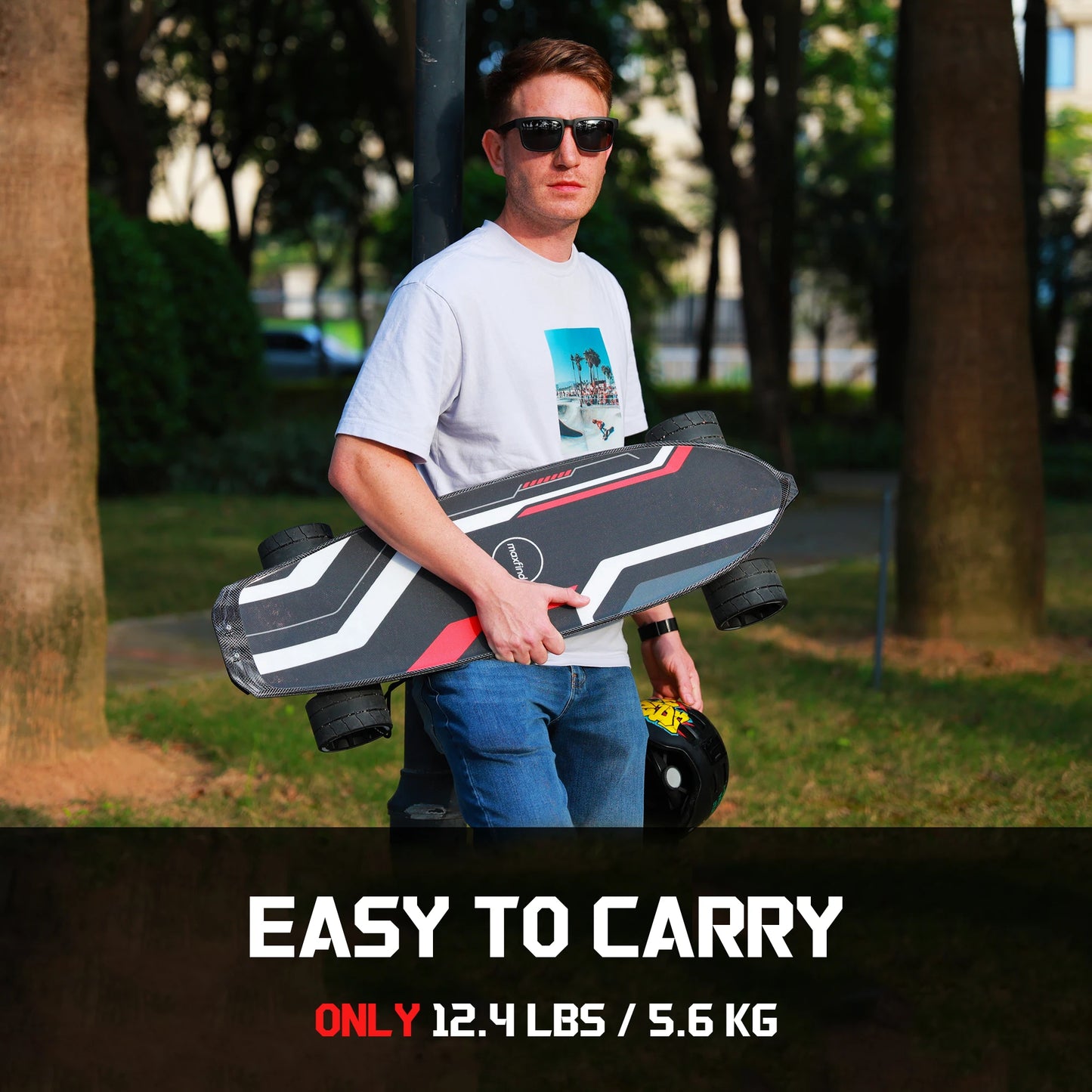 Maxfind Cyber Mini X Belt-Driven Portable Electric Skateboard RGB Lights