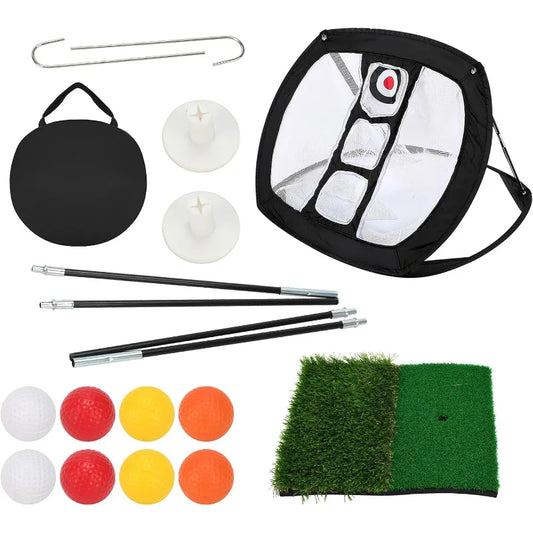 Golf Chipping Net Set With Mat And Balls For Practice