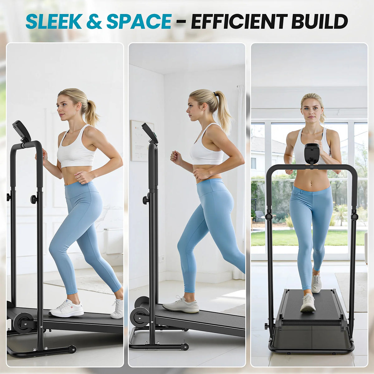 AKLUER Nonmotorized Treadmill With Adjustable Incline And LCD Monitor