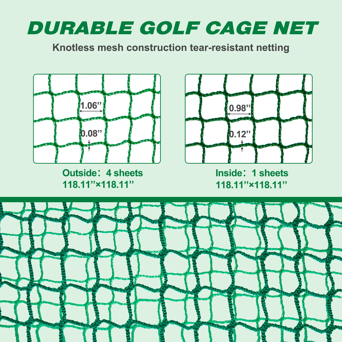 Indoor Outdoor Golf Practice Net Cage With Metal Frame for Training