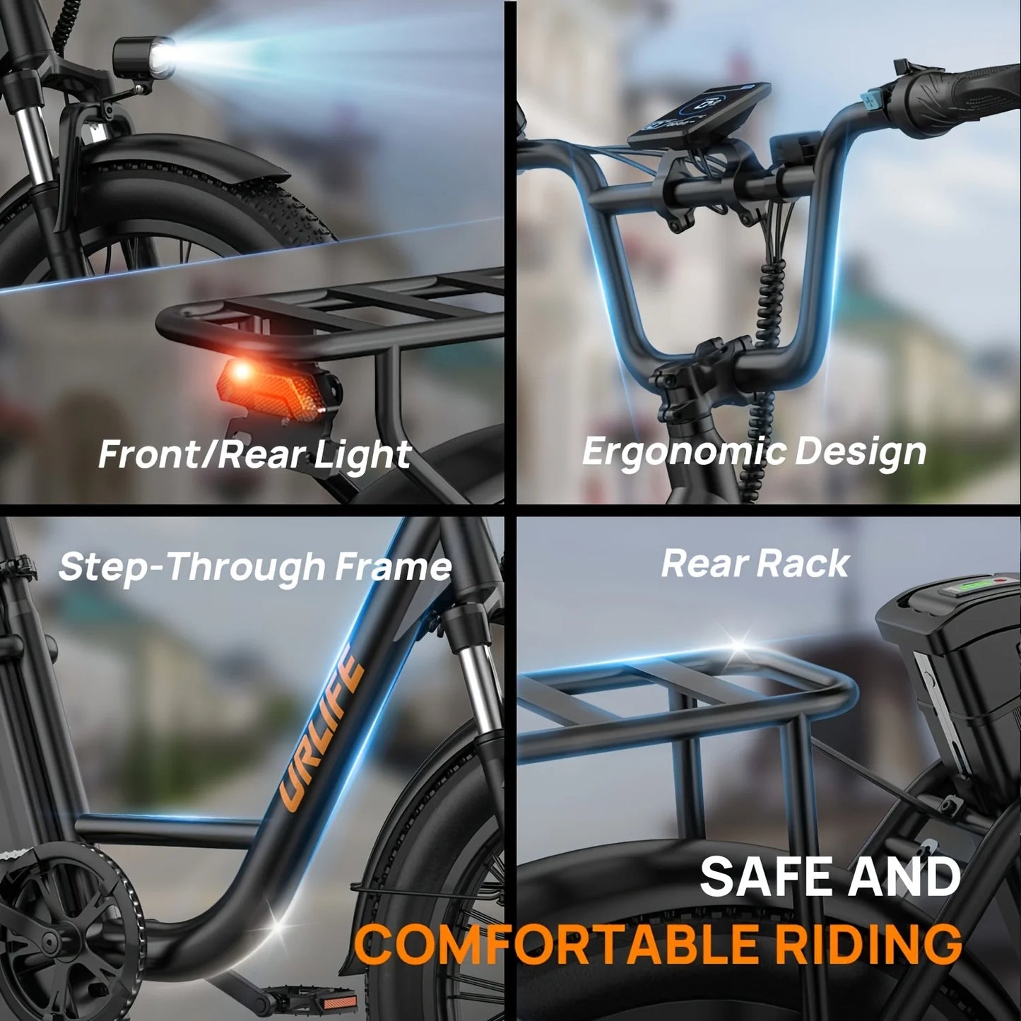 URLIFE 1000W Fat Tire Electric Bicycle With Removable Battery