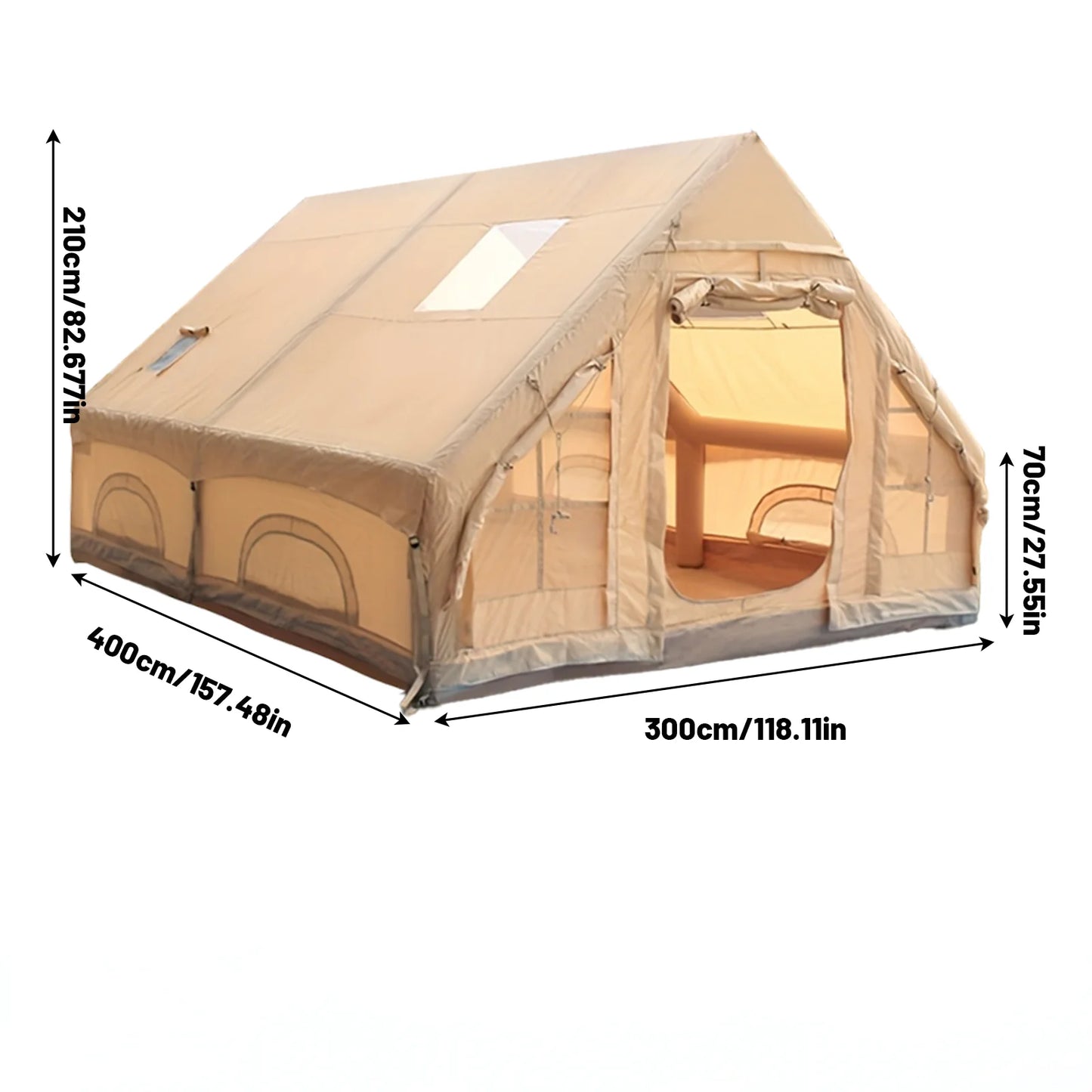 Inflatable Camping Tent With Skylight And Breathable Mesh Design