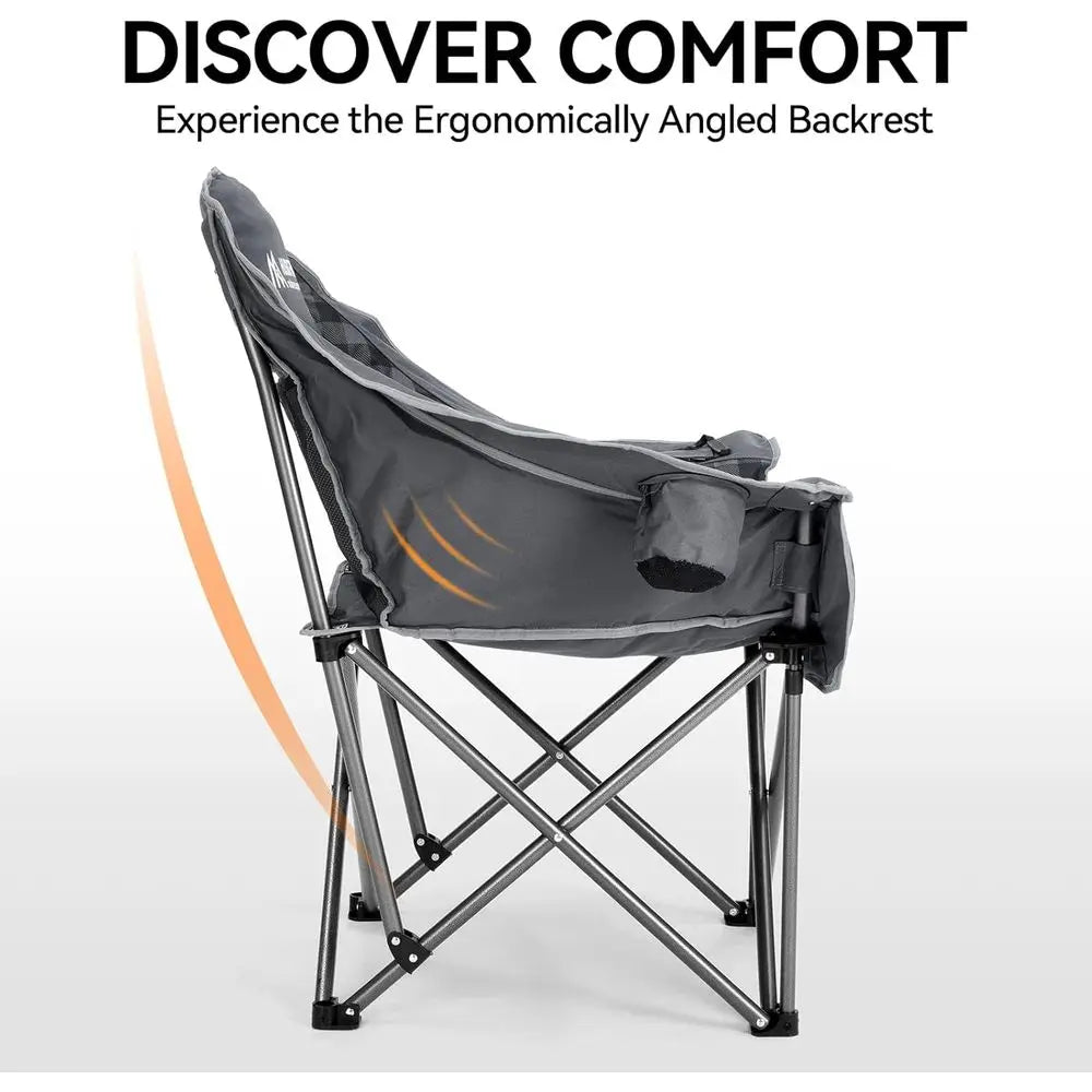 Heavy-Duty Camping Chair With Cup Holder and Cooler