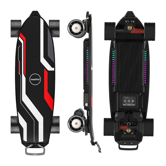 Maxfind Cyber Mini X Belt-Driven Portable Electric Skateboard RGB Lights
