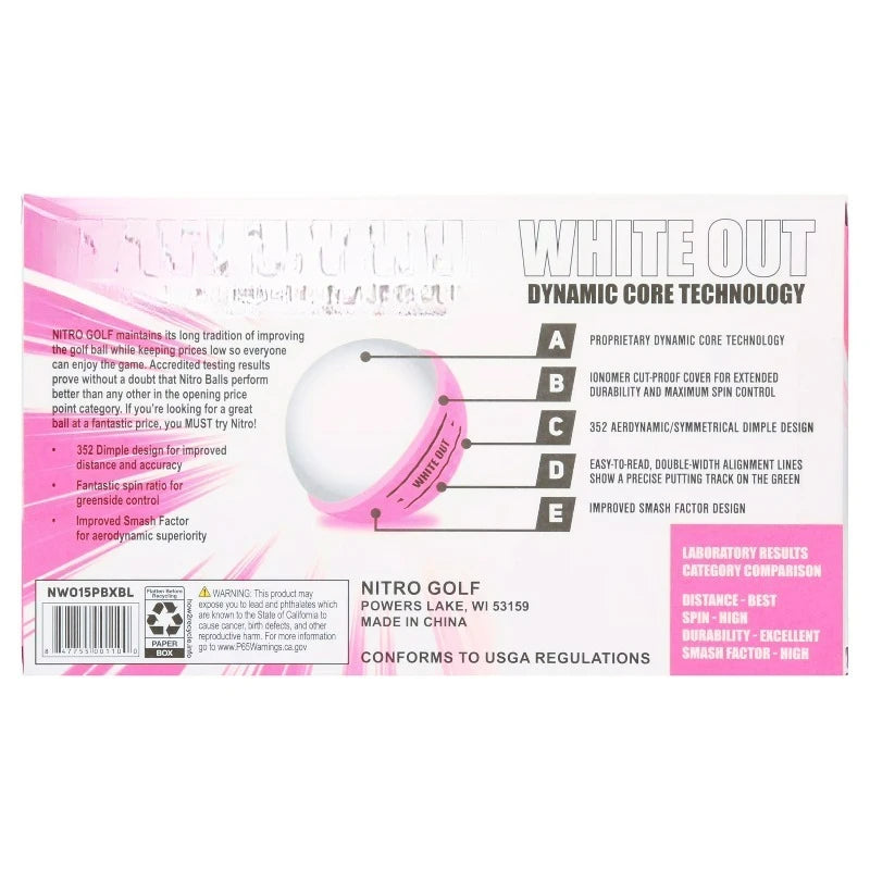 White Hot Golf Balls With Greenside Spin And Distance