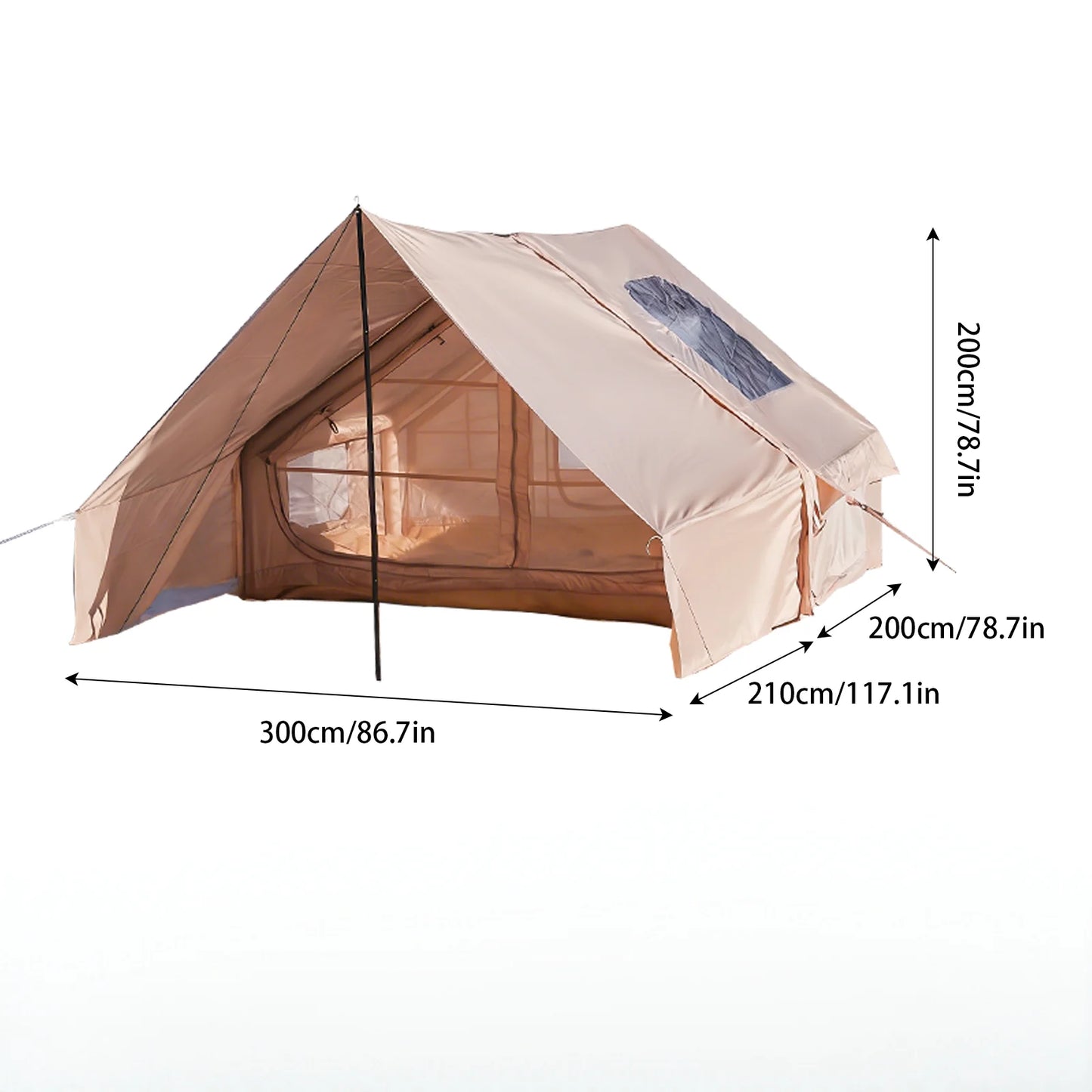 Inflatable Camping Tent With Skylight And Breathable Mesh Design