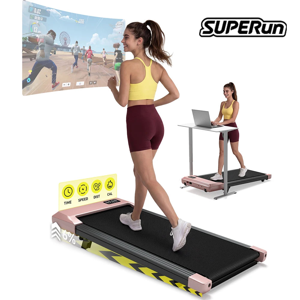 Superun Portable Under Desk Walking Pad Treadmill With LCD Display