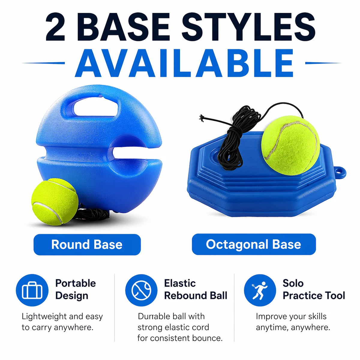 Portable Tennis Rebound Trainer for Solo Practice and Skill Training