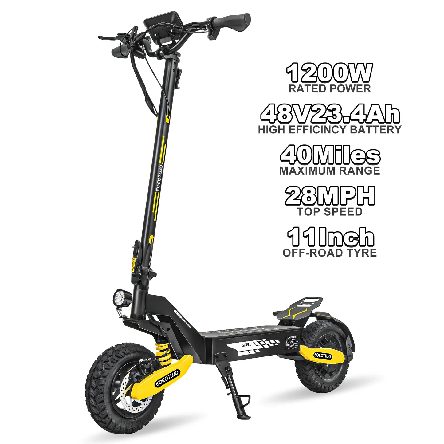 EOEOTWO 1200W Off Road Electric Scooter For Adults Long Range