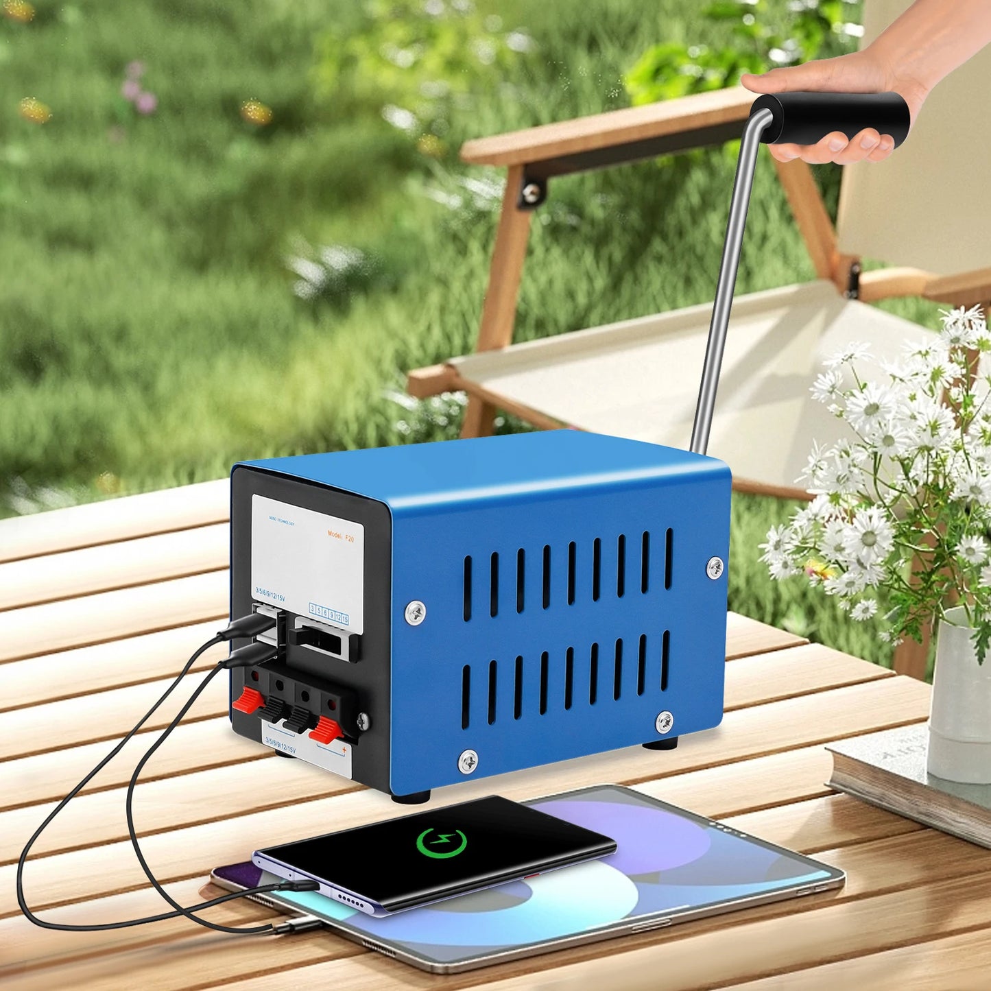 Manual Hand Crank Generator 20W Portable USB Emergency Charger
