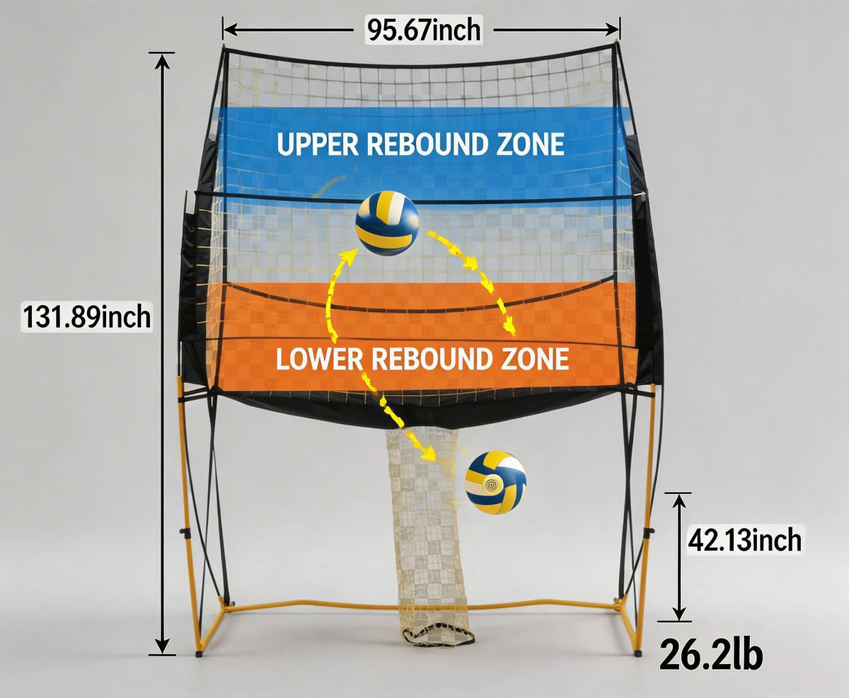 Adjustable Volleyball Training Net System for Indoor and Outdoor Practice