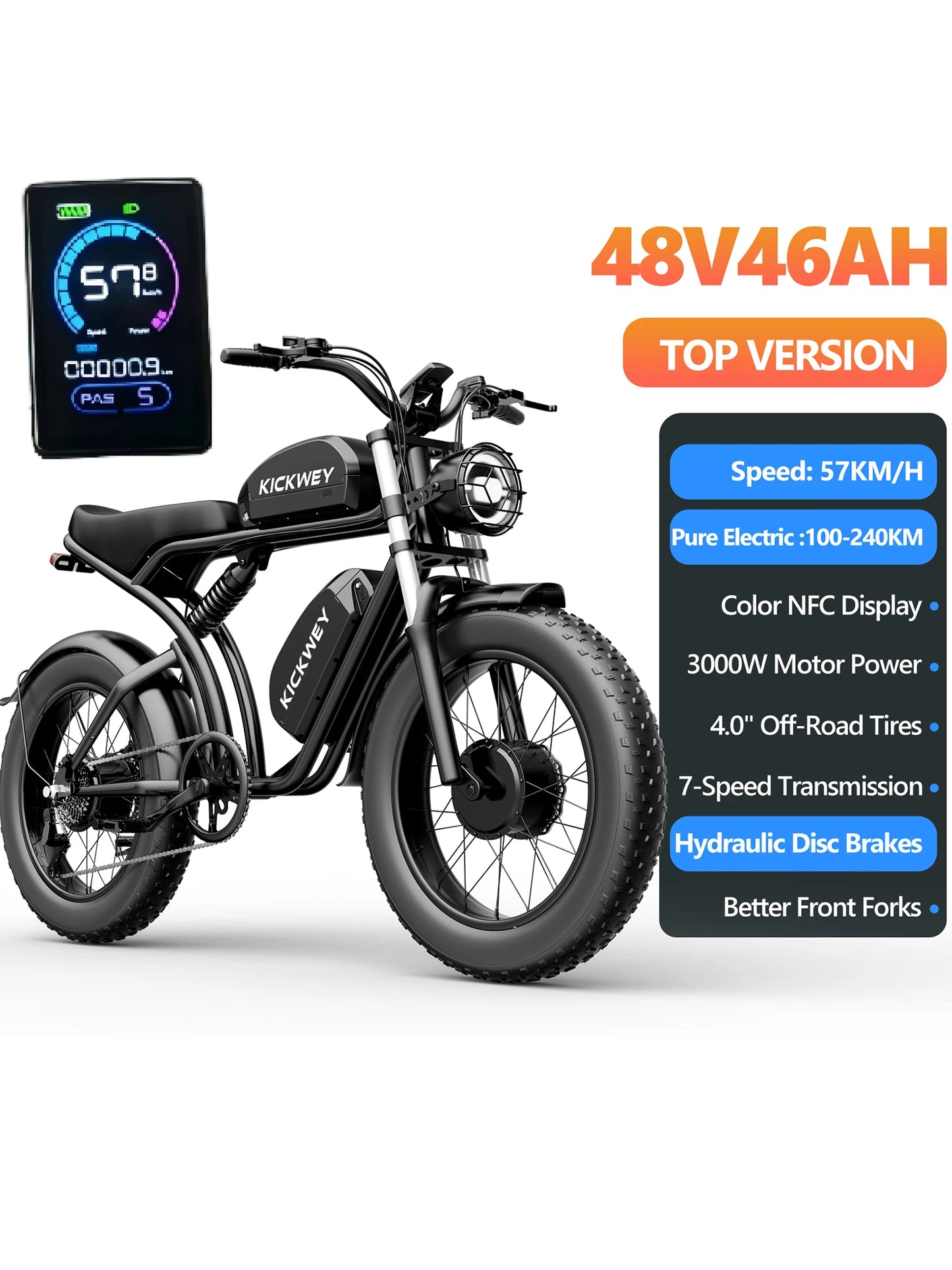 Kickwey K7 Full Suspension Off Road Electric Bicycle For Trails