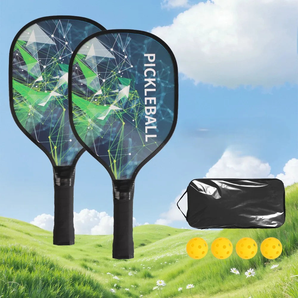Pickleball Paddle Set With Two Rackets And Four Pickleballs
