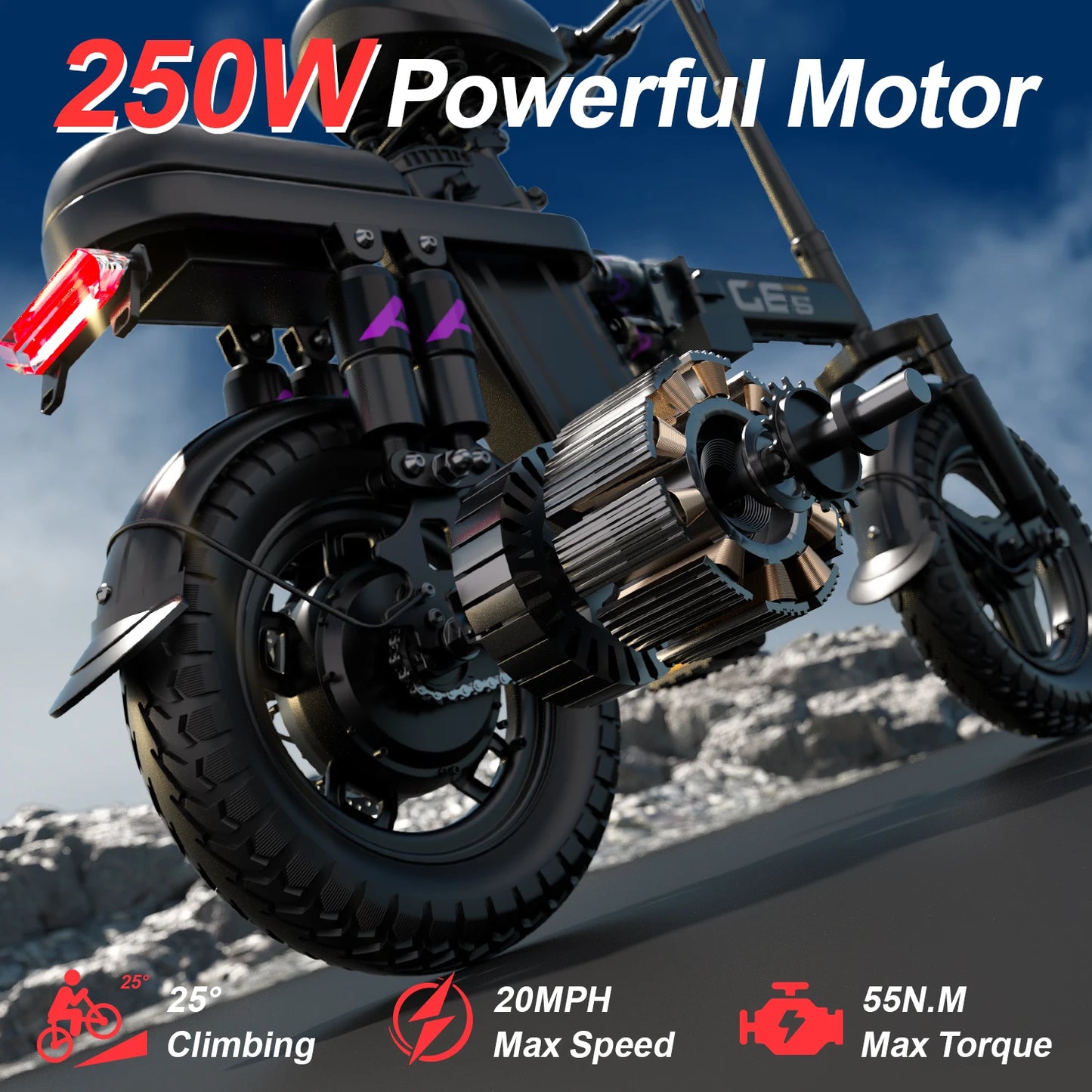 UPlee Ge5 Electric Bike Featuring 48V Battery And 250W Motor