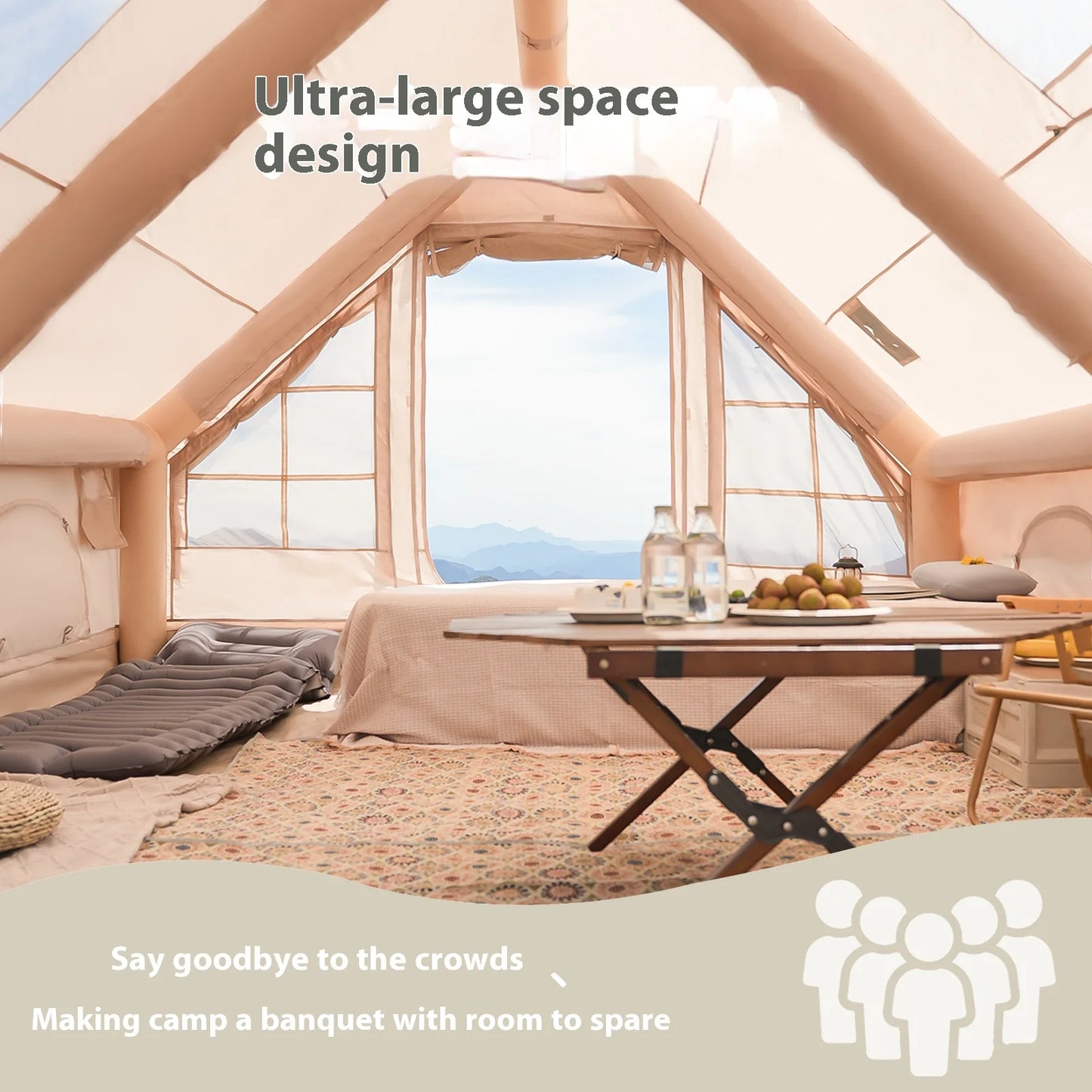 Pakicetus Inflatable Family Camping Tents For Adults