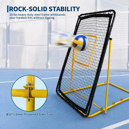 Adjustable Volleyball Rebounder Net for Passing, Hitting and Spiking Practice
