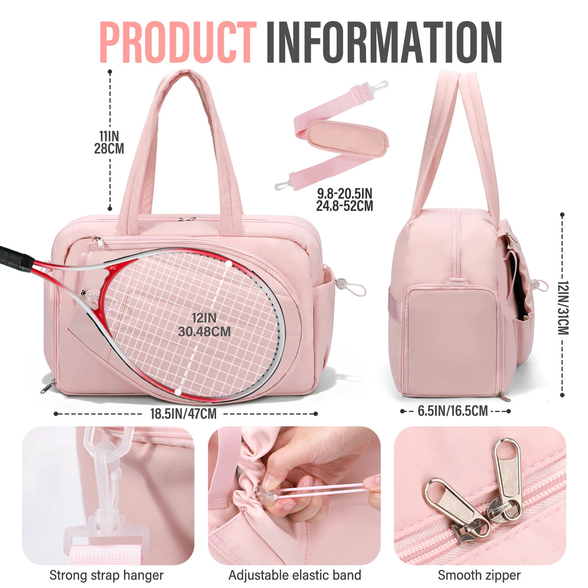 Tennis Backpack With Shoe Compartment And Dual Racket Storage