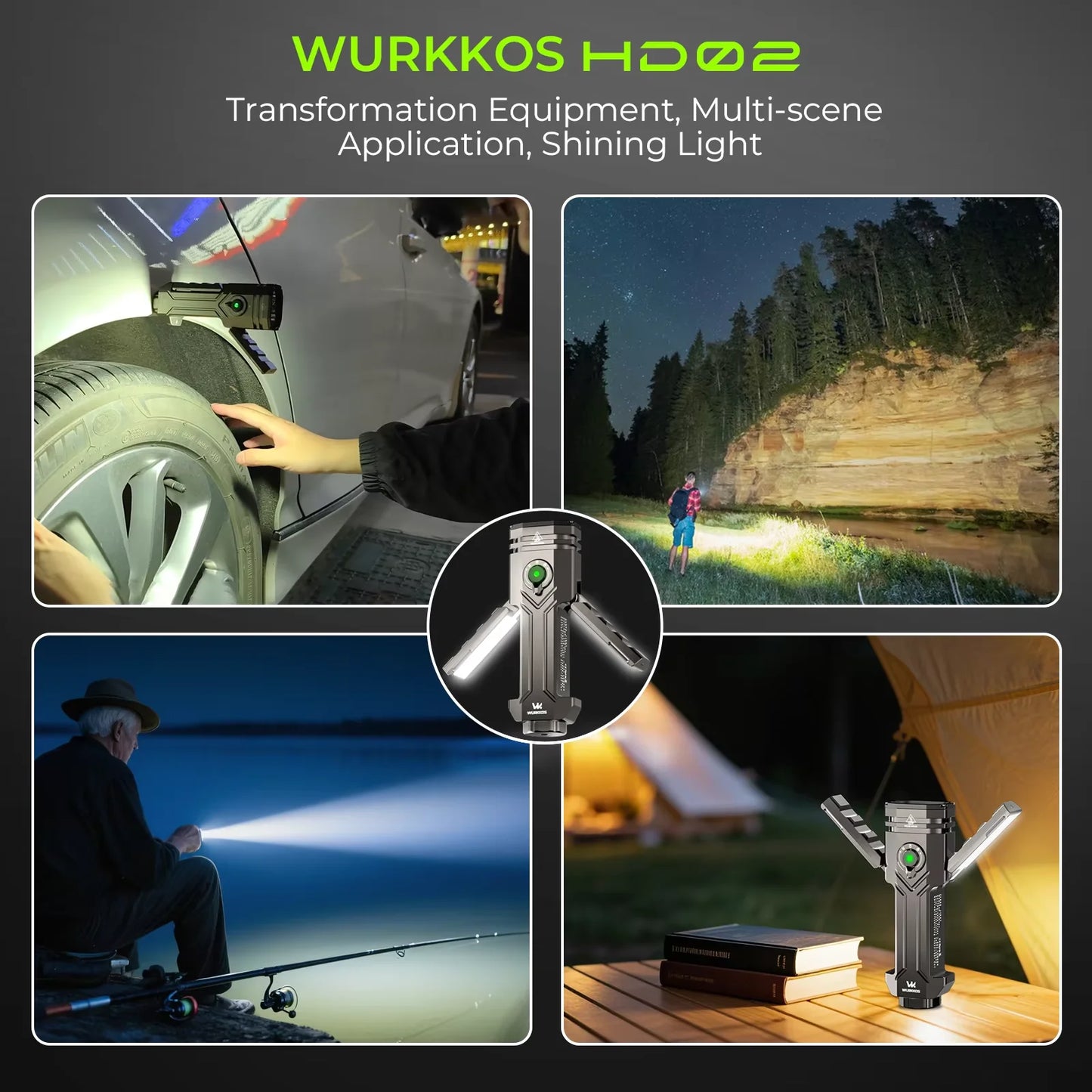 Wurkkos HD02 LED Camping Lamp 3200 Lumens Rechargeable Battery