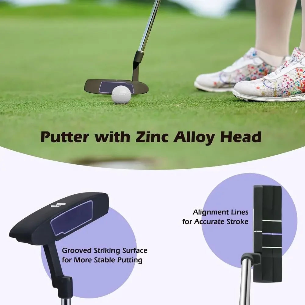 Women's Golf Set Featuring Driver Hybrid Irons Putter Cart Bag