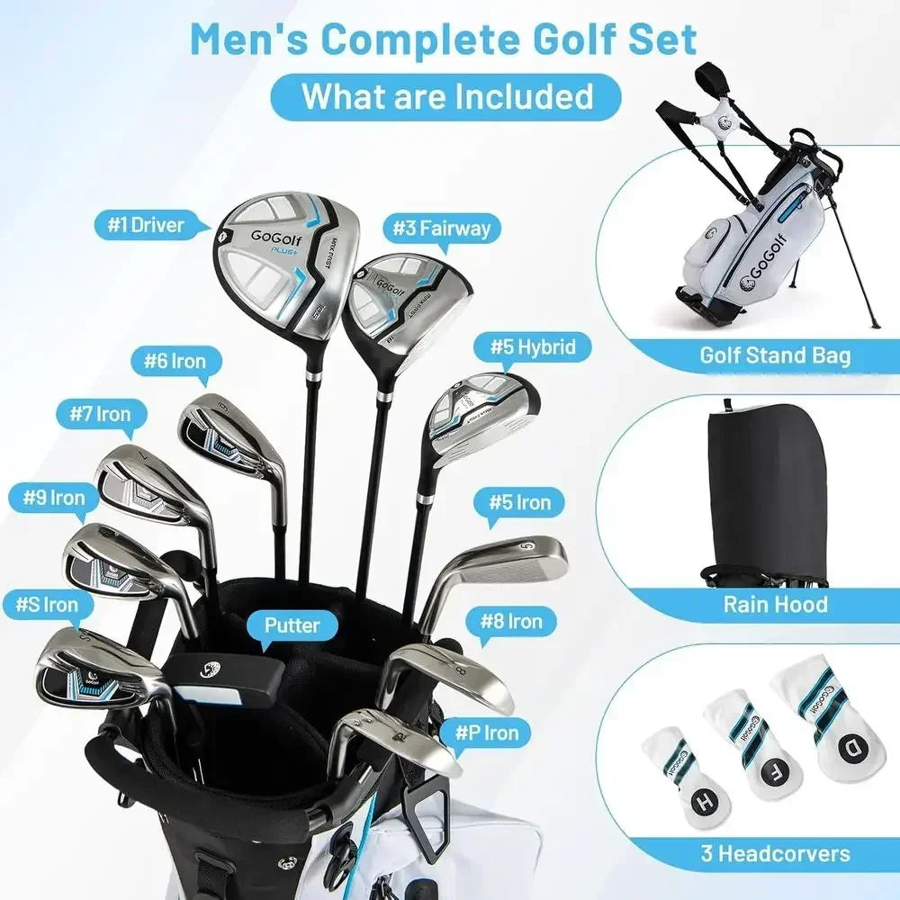 Complete Right Hand Golf Club Set Driver Hybrids Irons Putter