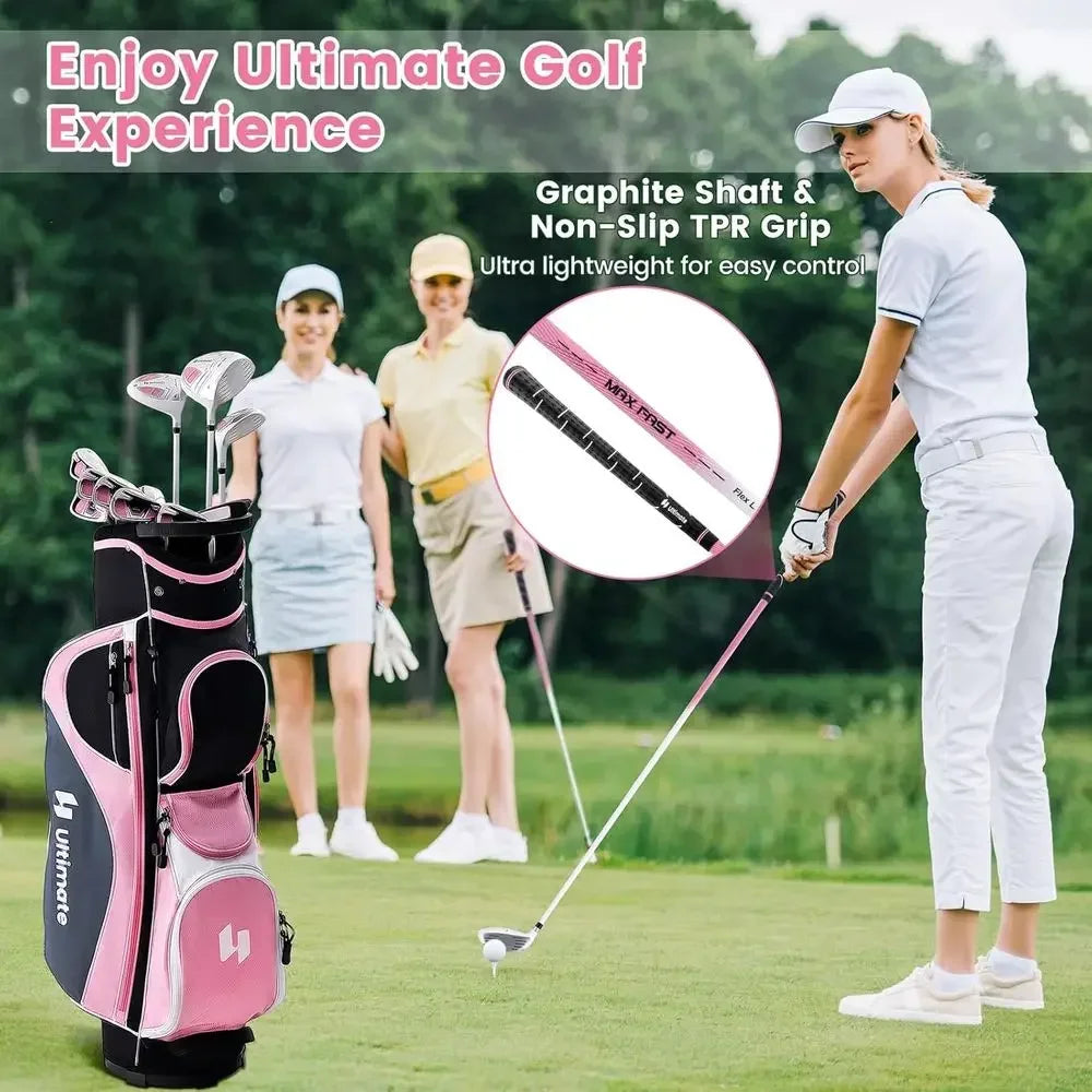 Ladies Golf Club Set With Driver Hybrid Irons And Putter
