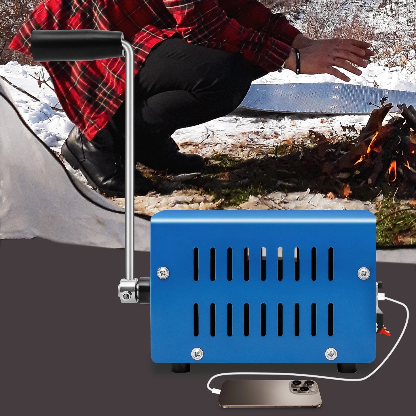Manual Hand Crank Generator 20W Portable USB Emergency Charger