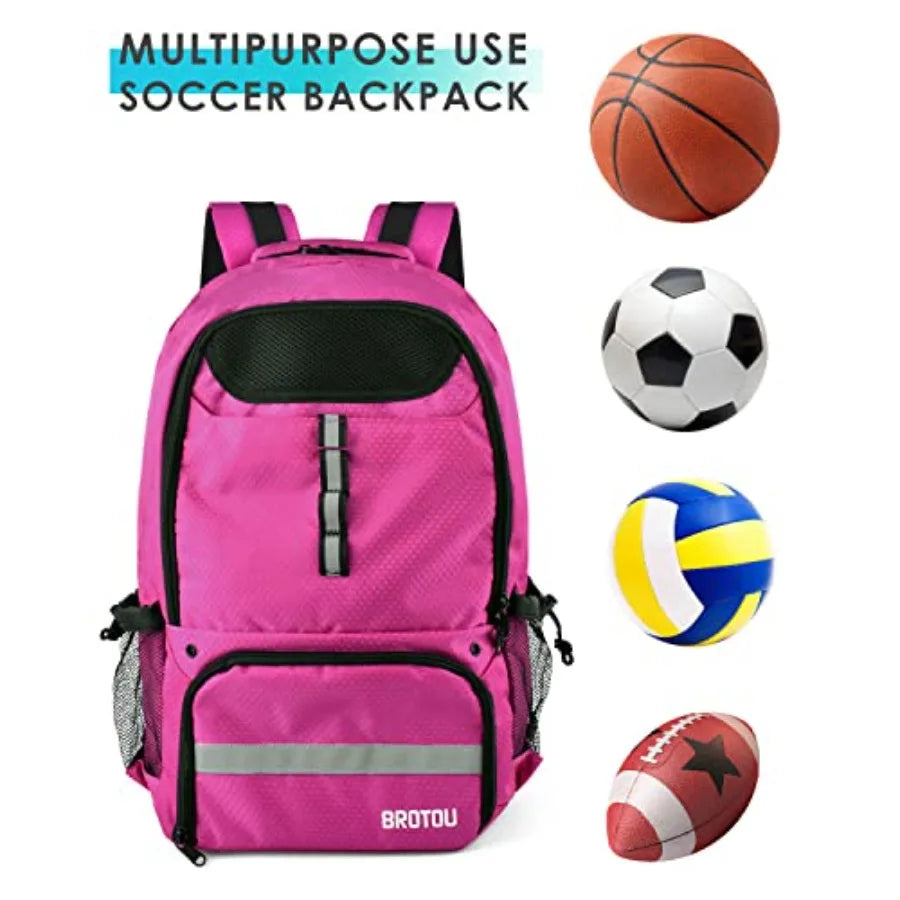 Soccer Sports Backpack With Ball Holder And Shoe Compartment For Team Gear