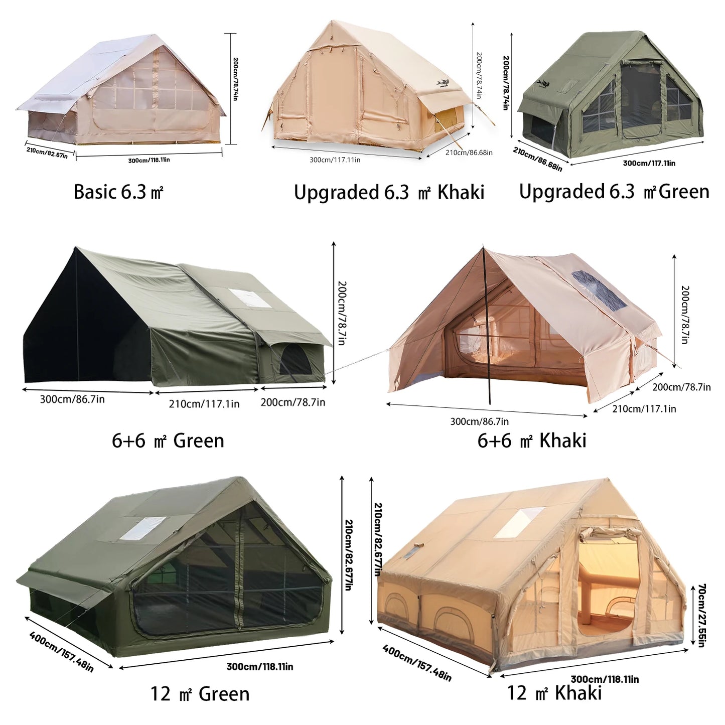 Inflatable Camping Tent With Skylight And Breathable Mesh Design